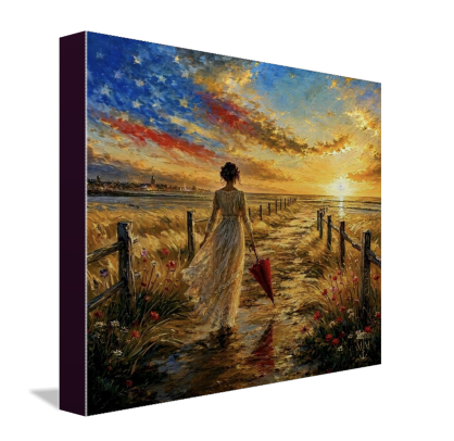 America The Beautiful as a gallery-wrapped canvas, edge showing
