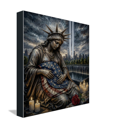 Liberty Keeps Watch as a gallery-wrapped canvas, edge showing